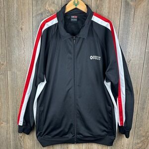 Southpole Mens Track Jacket XXL Black Red White Stripe Zip Up Streetwear Y2K